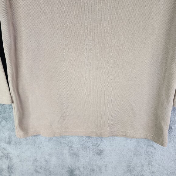 Mens Taupe Sun River Pullover Sweater 1/4 Zip Long Sleeve 100% Cotton Size L - Picture 3 of 11